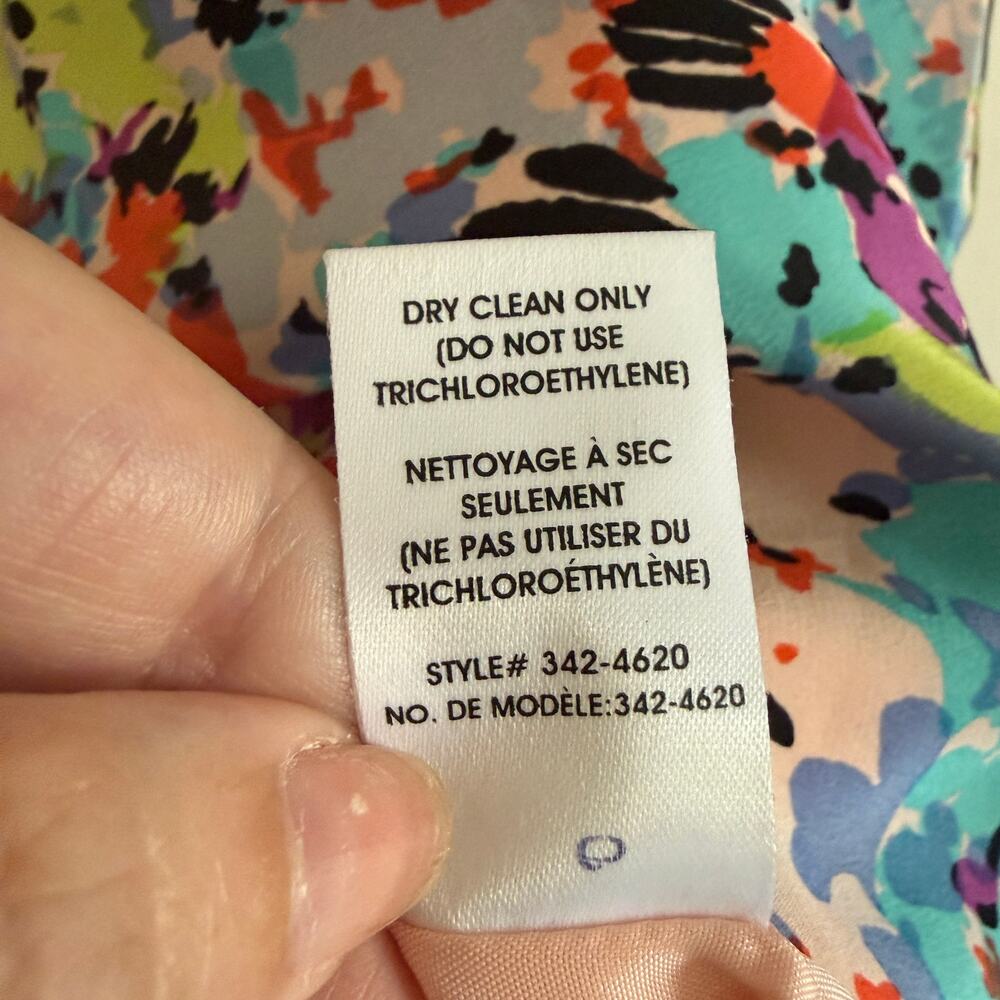 NANETTE LEPORE | Silk Psychedelic Floral Square Neck Cocktail Dress Size 2 - Picture 8 of 12